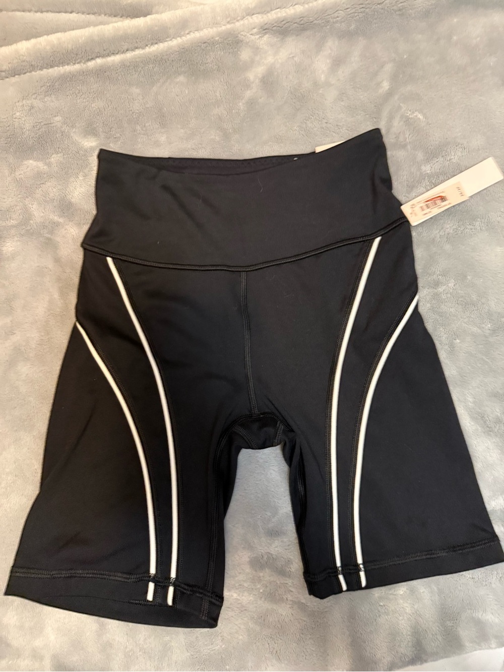 Victoria's Secret Black High-Waist Bike Shorts with White Piping